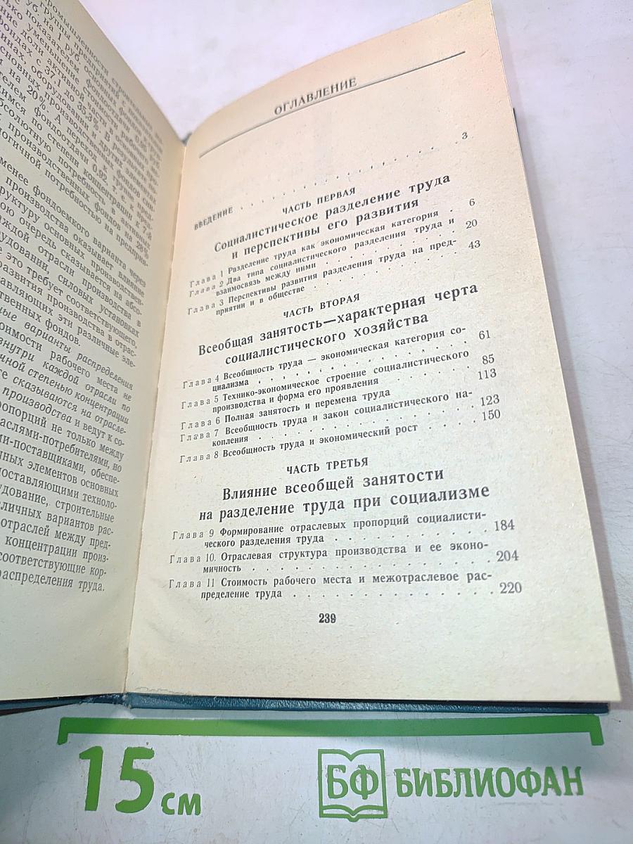 Всеобщая занятость и разделение труда при социализме