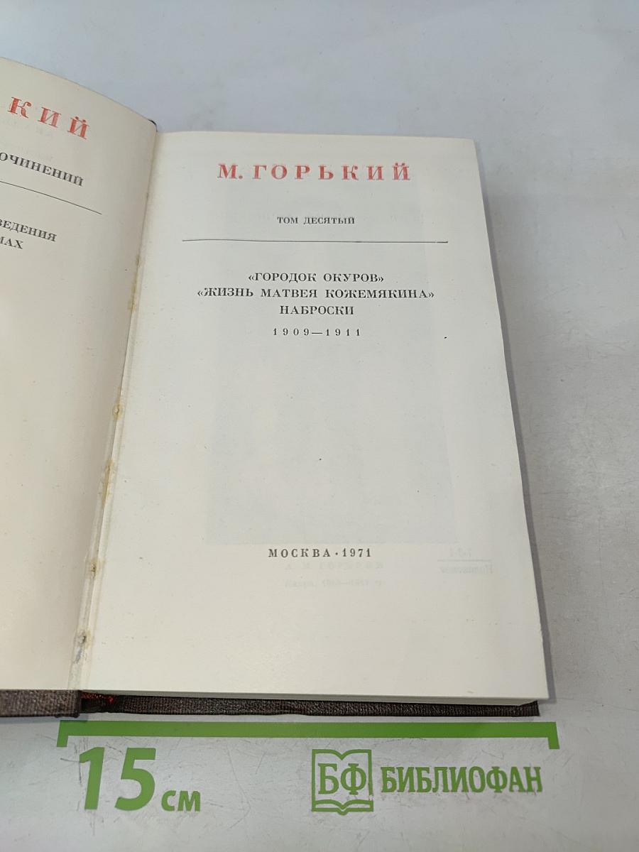 Собрание сочинений в 30 томах. Том 10. Городок Окуров. Жизнь Матвея Кожемякина. Наброски