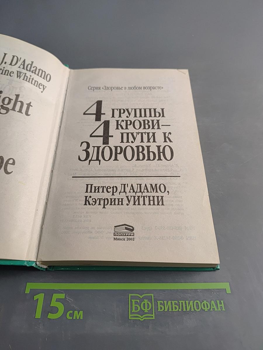 4 группы крови — 4 пути к здоровью