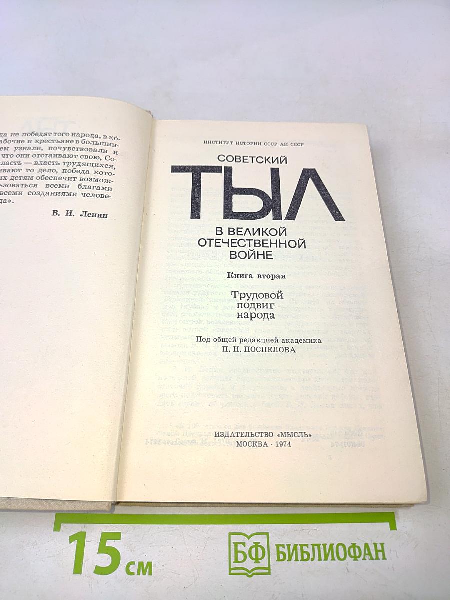 Советский тыл в Великой Отечественной войне. Трудовой подвиг народа. Книга вторая