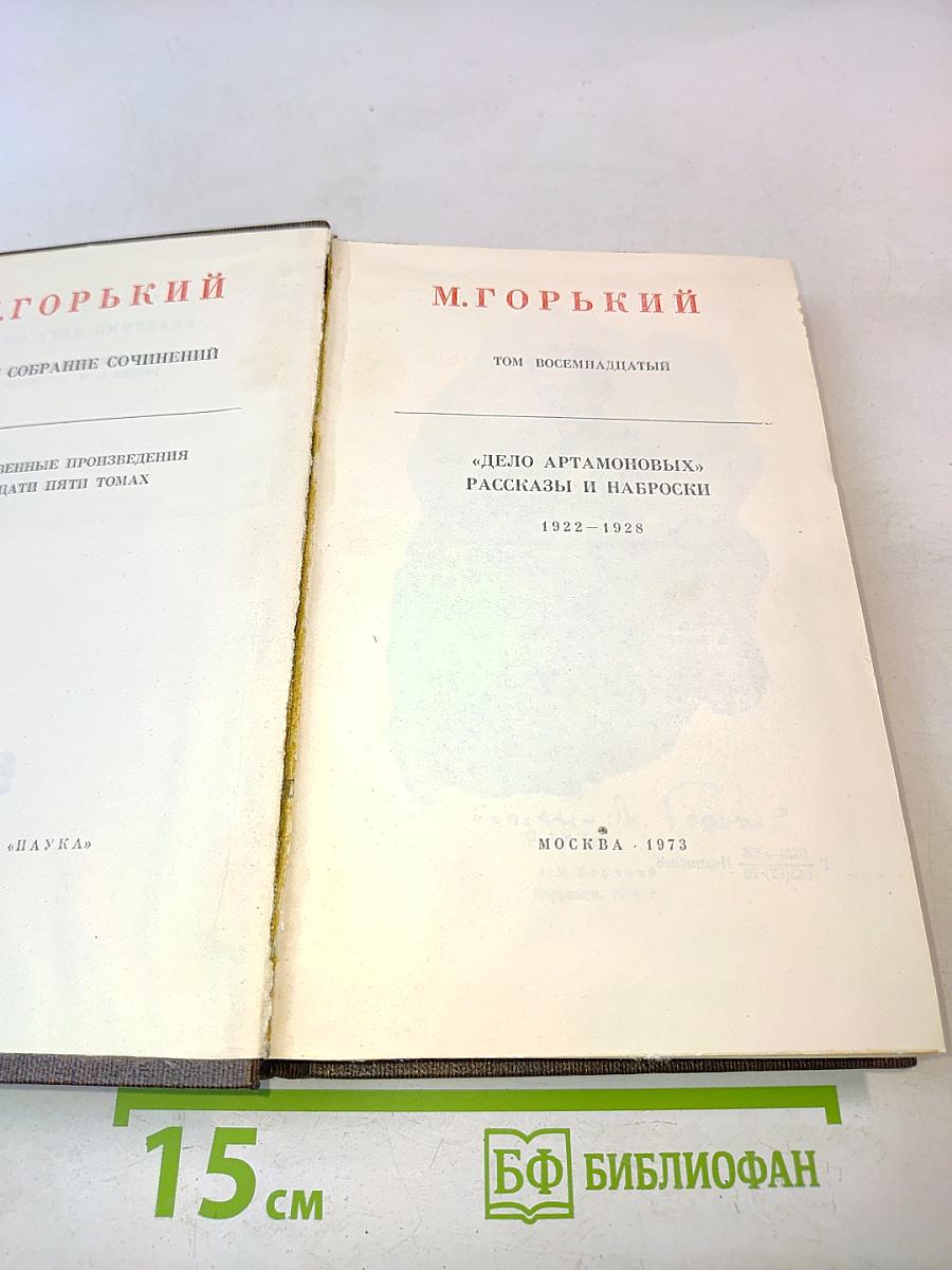 Собрание сочинений. Том восемнадцатый. Дело Артамоновых. Рассказы и наброски. 1922-1928