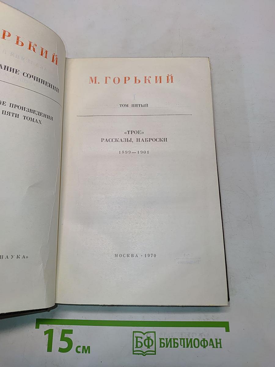 Собрание сочинений в пяти томах. Том пятый. "Трое". Рассказы, наброски 1899-1901