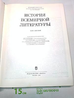 История всемирной литературы. Том шестой