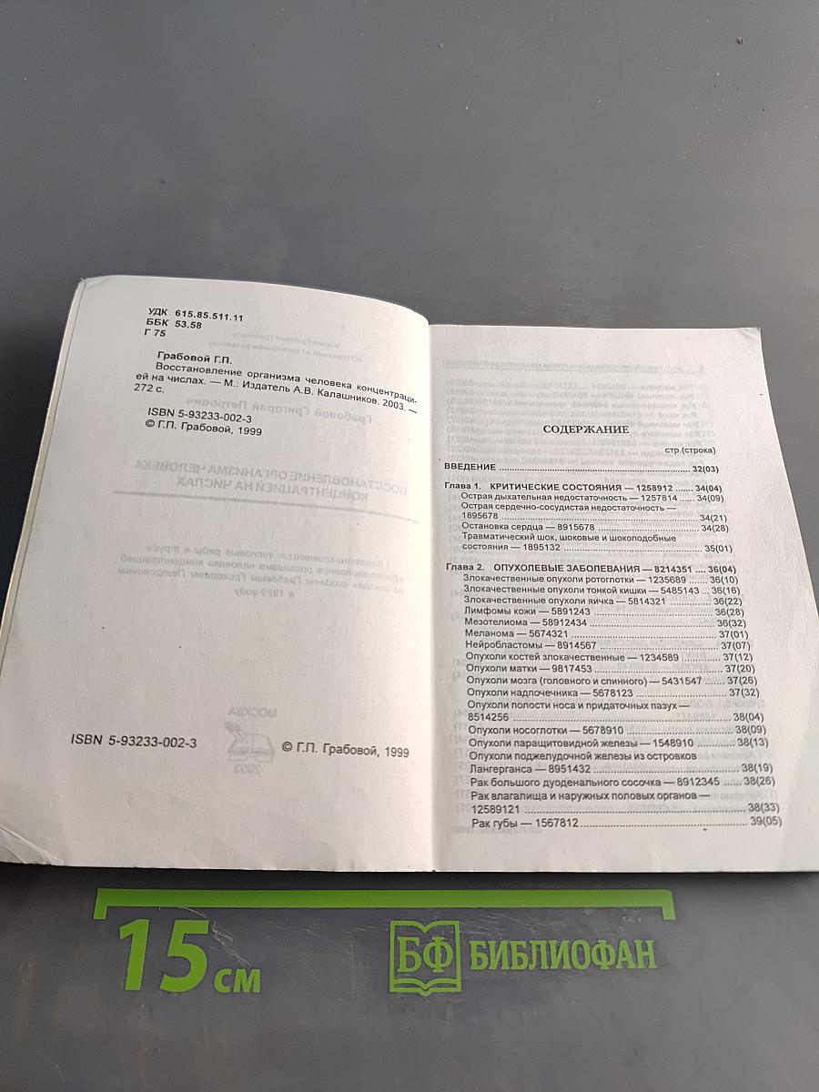Восстановление организма человека концентрацией на числах
