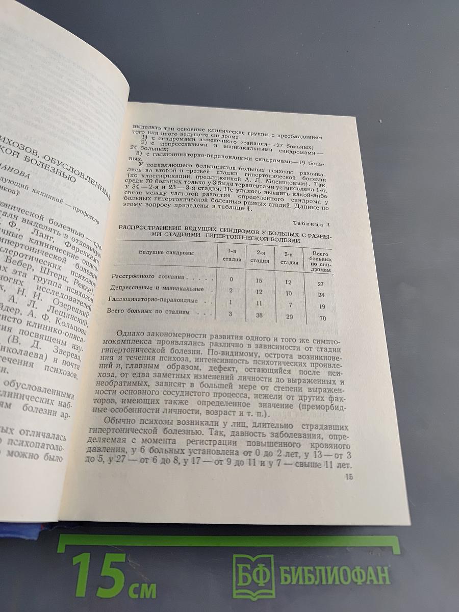 Психические нарушения при гипертонической болезни и других сосудистых заболеваниях