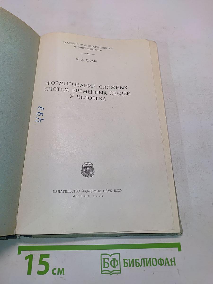 Формирование сложных систем временных связей у человека