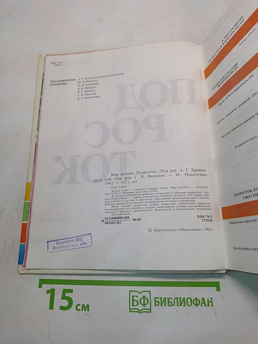 Мир детства. Подросток