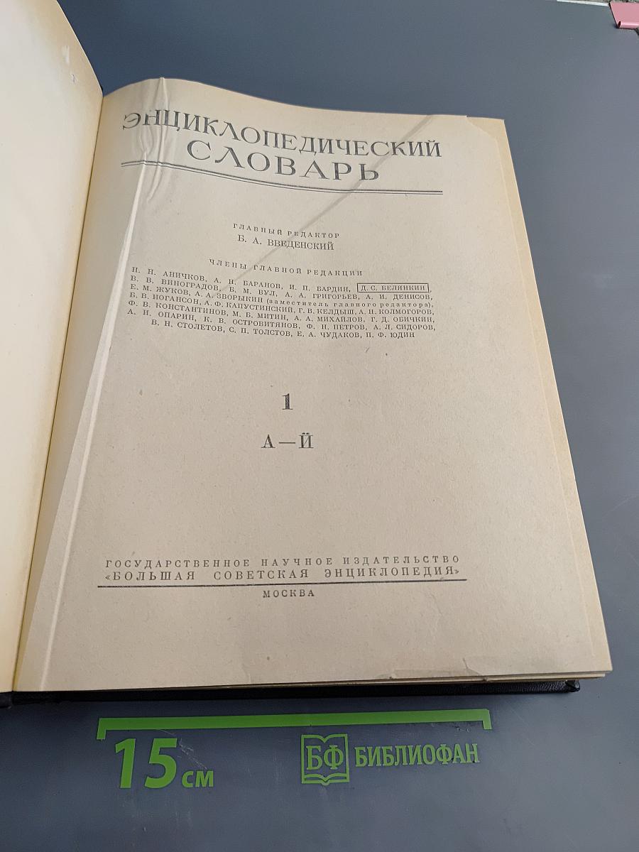 Энциклопедический словарь. Том 1. А-Й