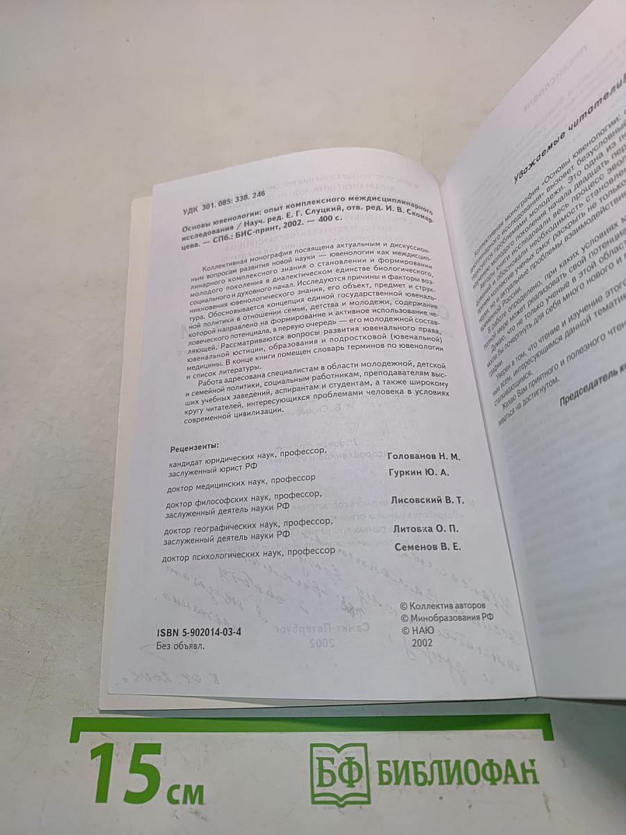 Основы ювенологии: Опыт комплексного междисциплинарного исследования