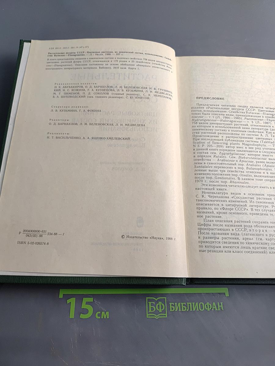 Растительные ресурсы СССР. Цветковые растения, их химический состав, использование. Семейства Rutaceae – Elaeagnaceae