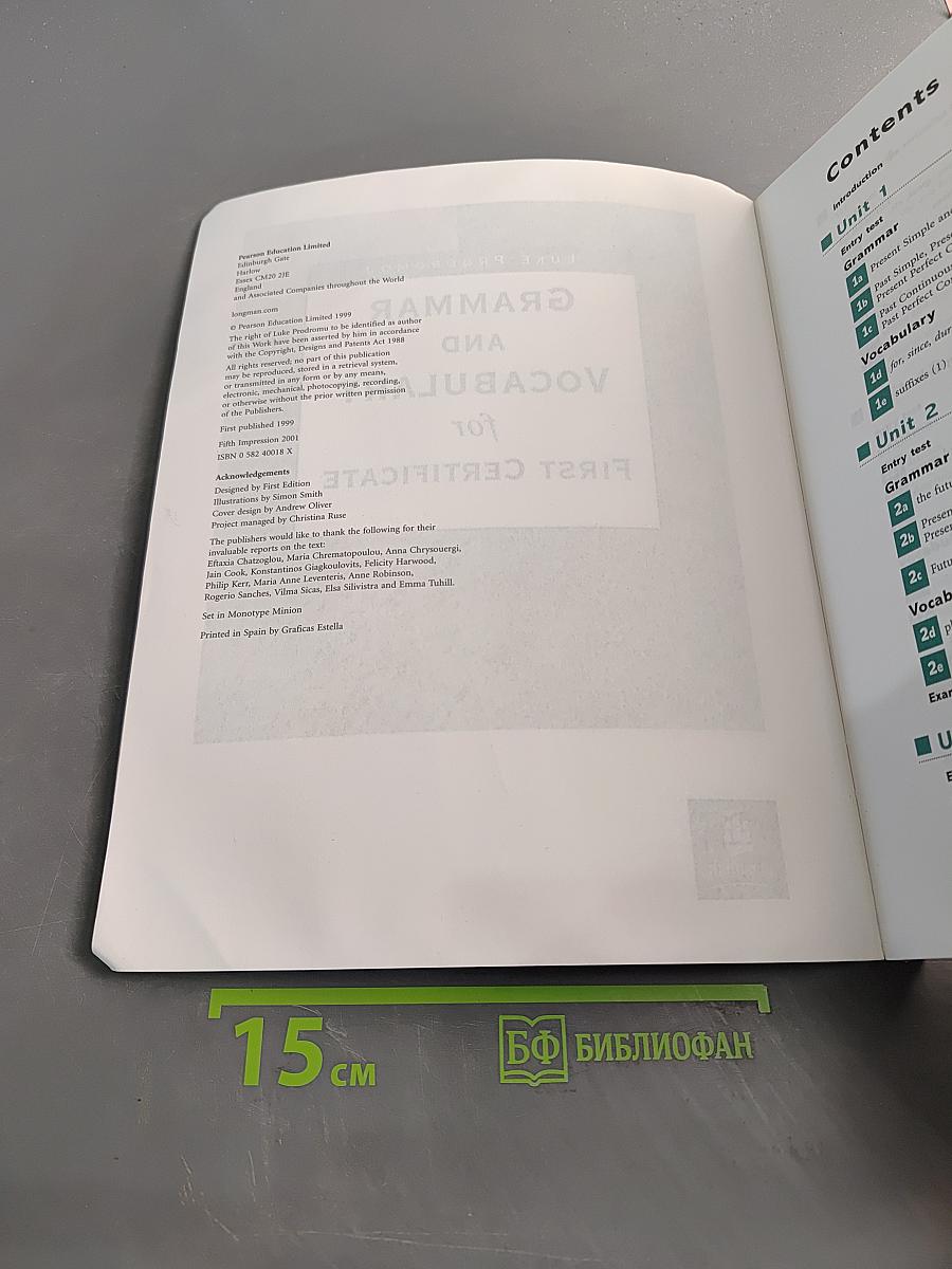 Grammar and Vocabulary for First Certificate
