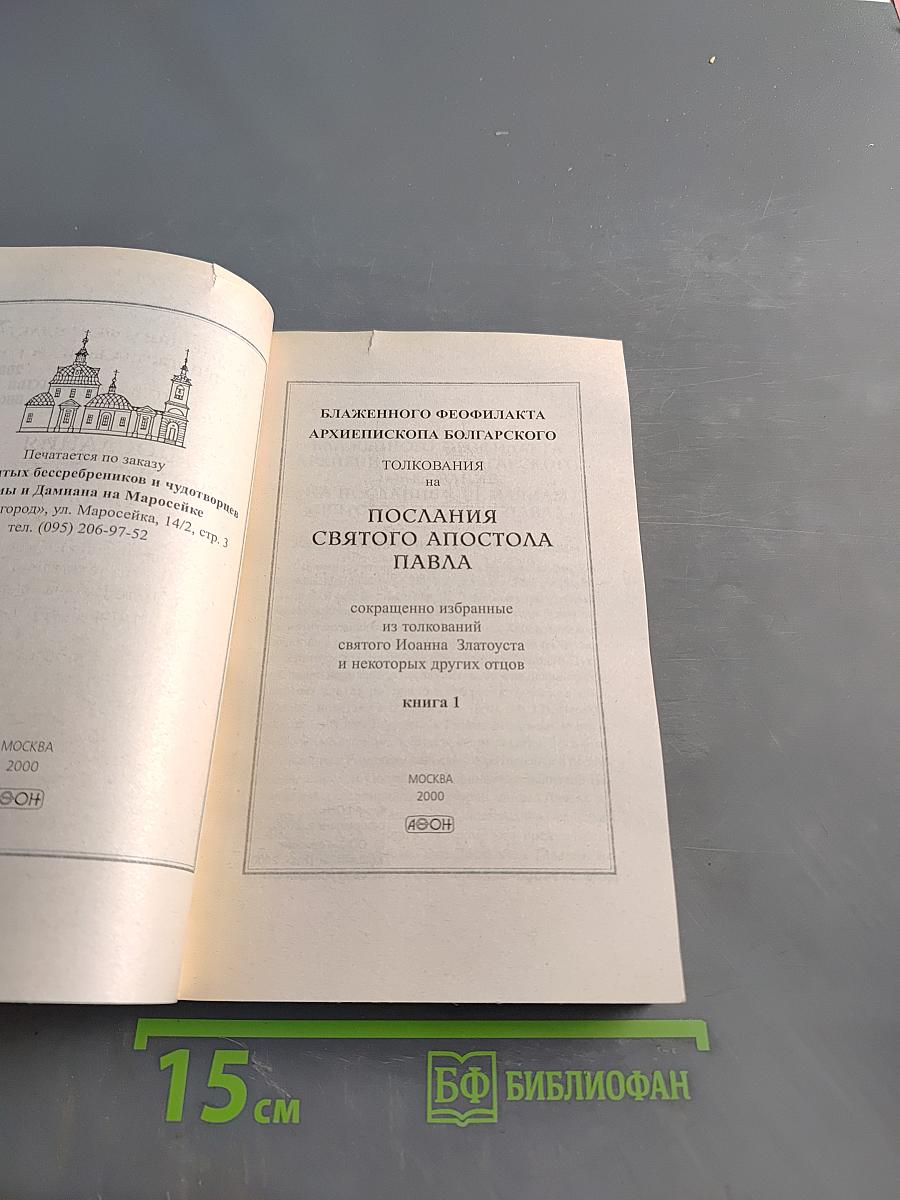 Толкование на послания Святого Апостола Павла. Книга 1