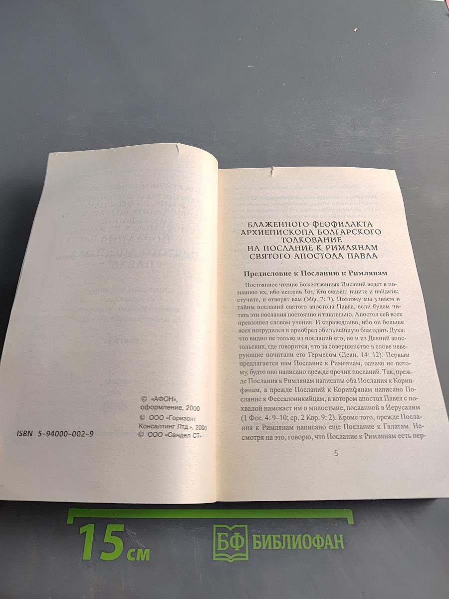 Толкование на послания Святого Апостола Павла. Книга 1