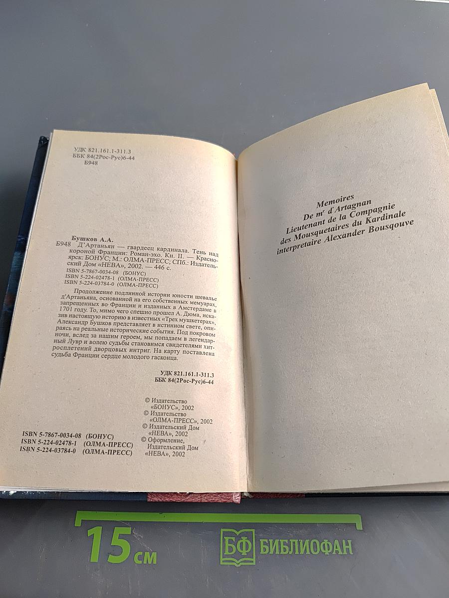 Д'Артаньян — гвардеец кардинала. Тень над короной Франции. Роман-эхо. Часть II
