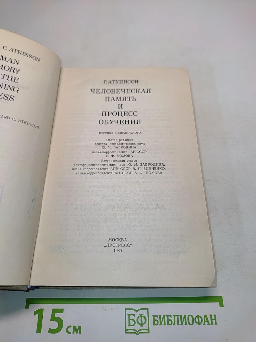 Человеческая память и процесс обучения