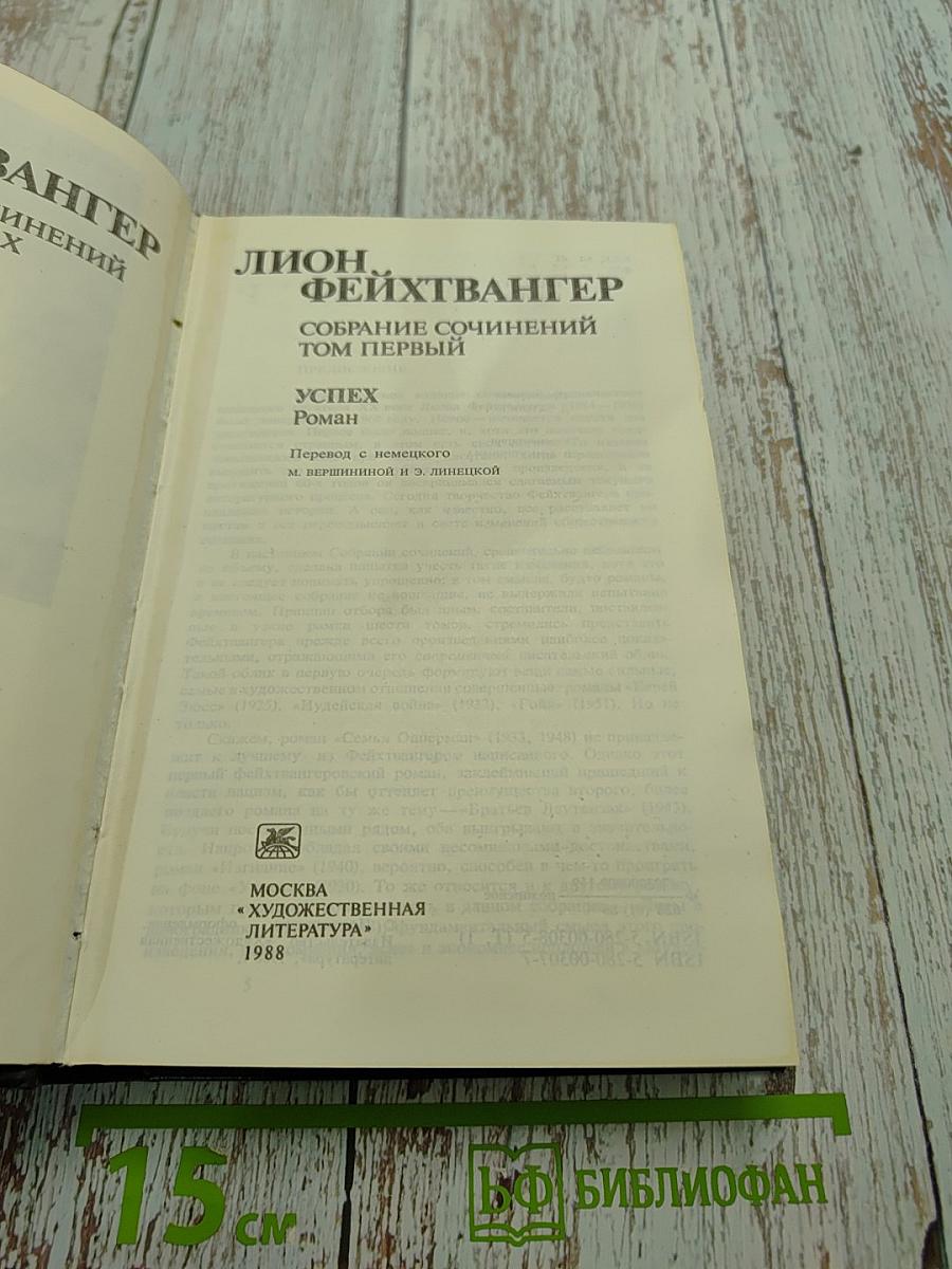 Собрание сочинений в 6-ти томах. Том первый. Успех. Роман