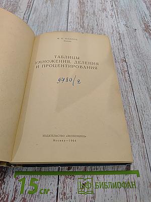 Таблицы умножения, деления и процентирования