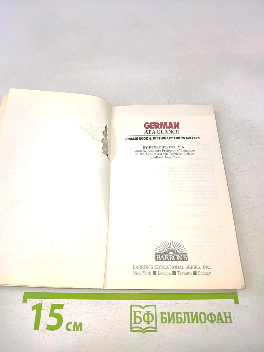 German at a Glance: Phrase Book & Dictionary for Travelers