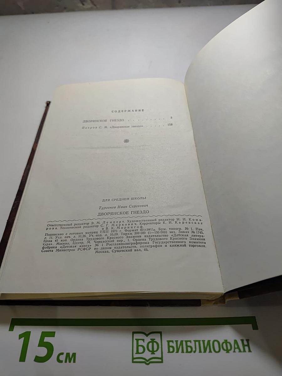 Дворянское гнездо. Для средней школы