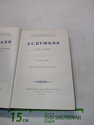 А.С. Пушкин. Том седьмой. Критика и публицистика