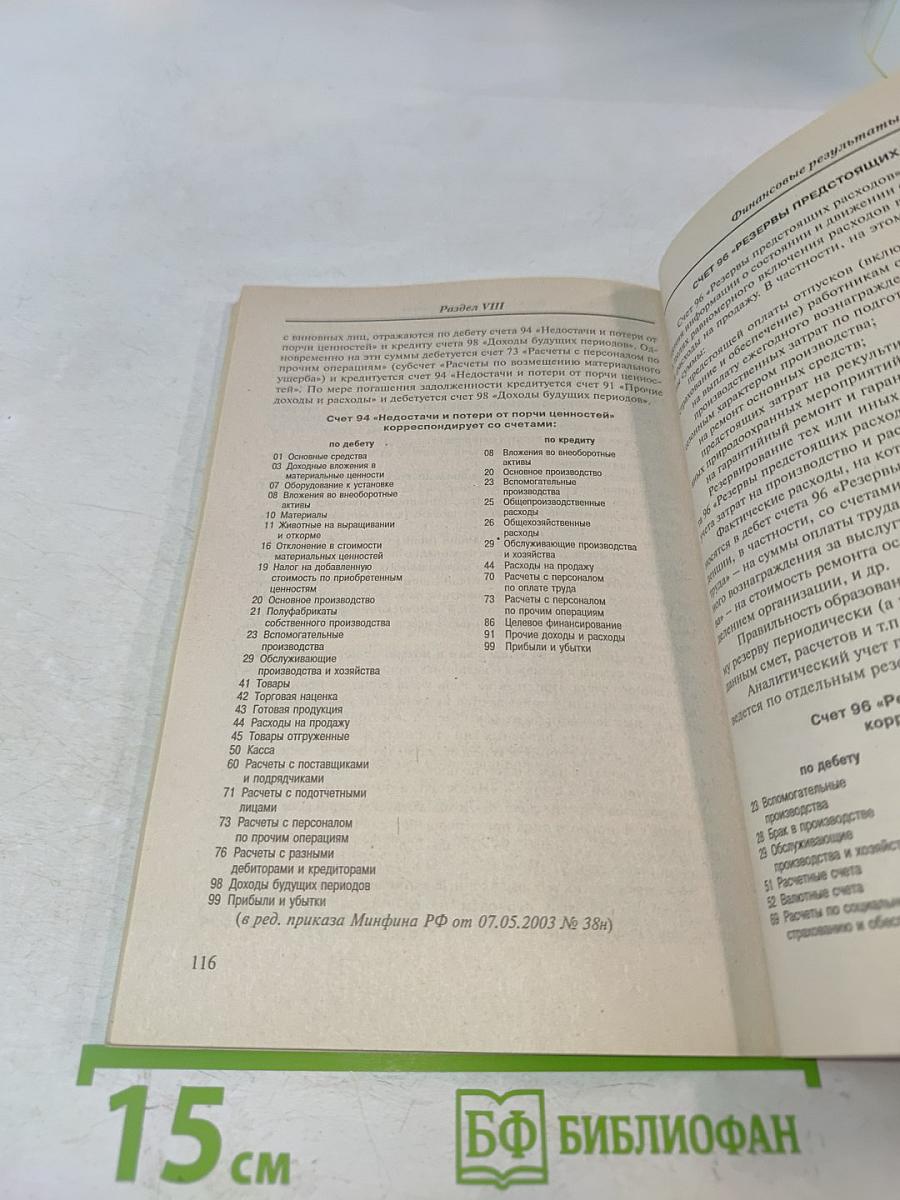 План счетов бухгалтерского учета