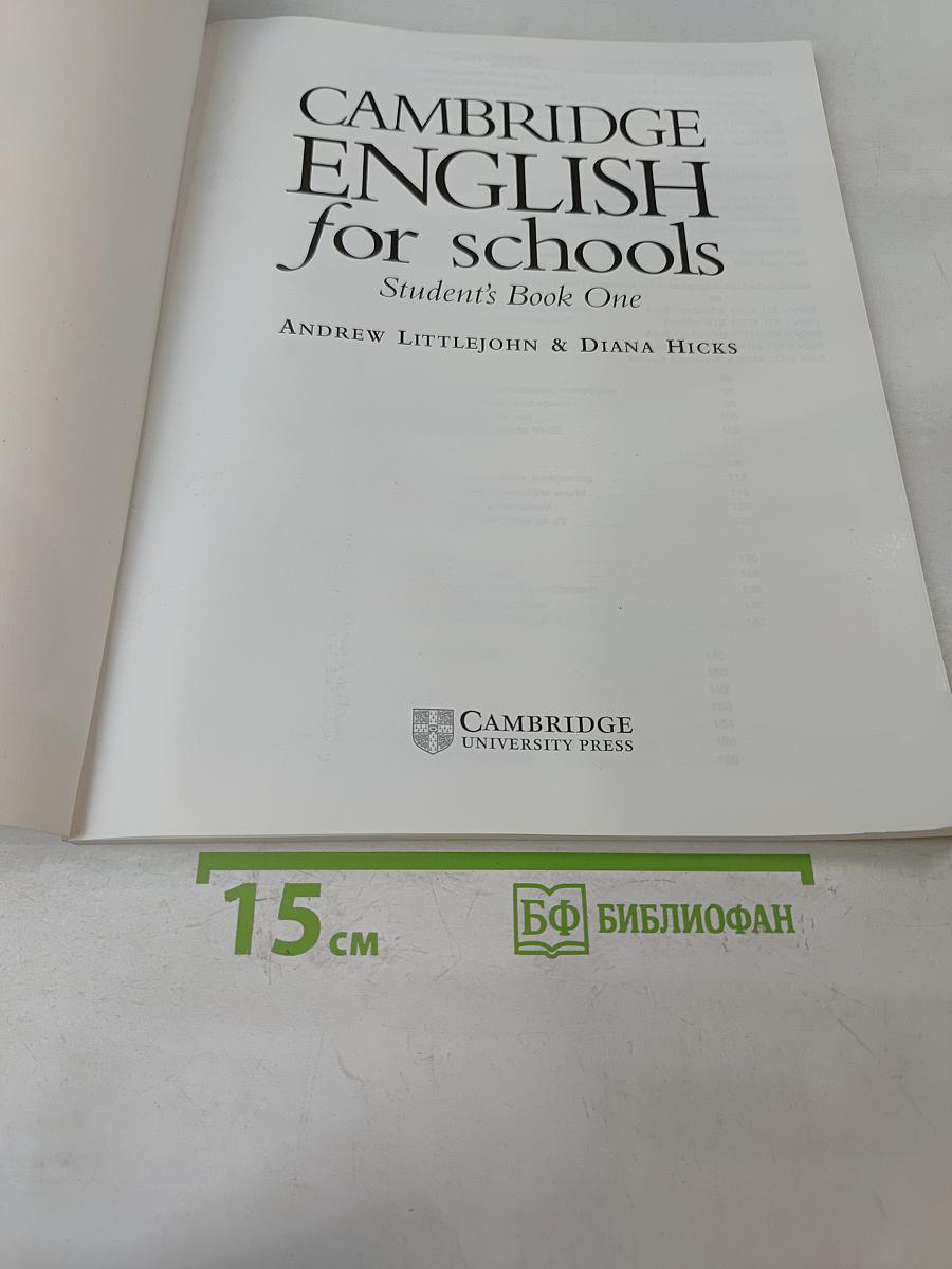 Cambridge English for Schools Student's Book One