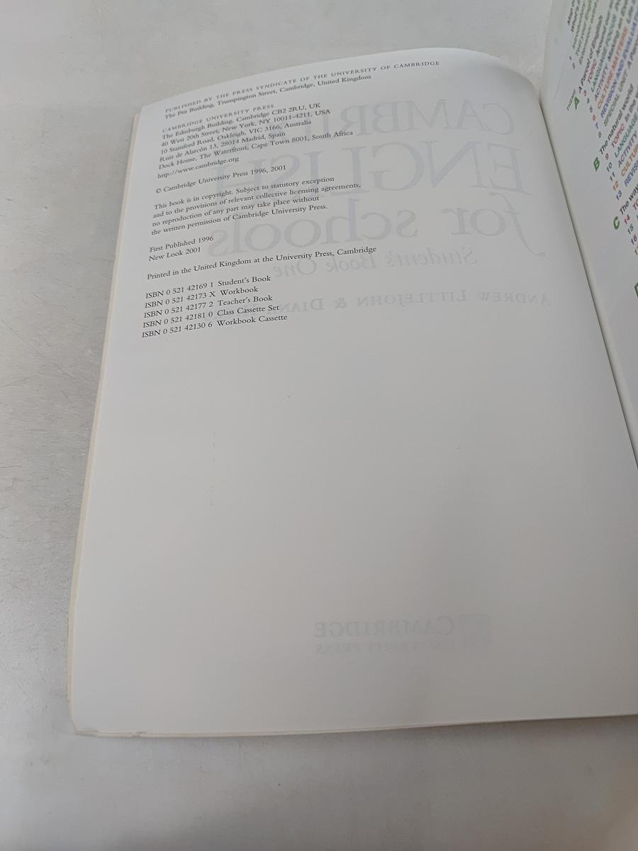 Cambridge English for Schools Student's Book One