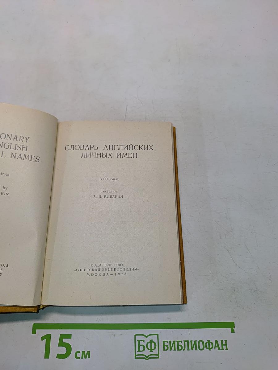 Словарь английских личных имен