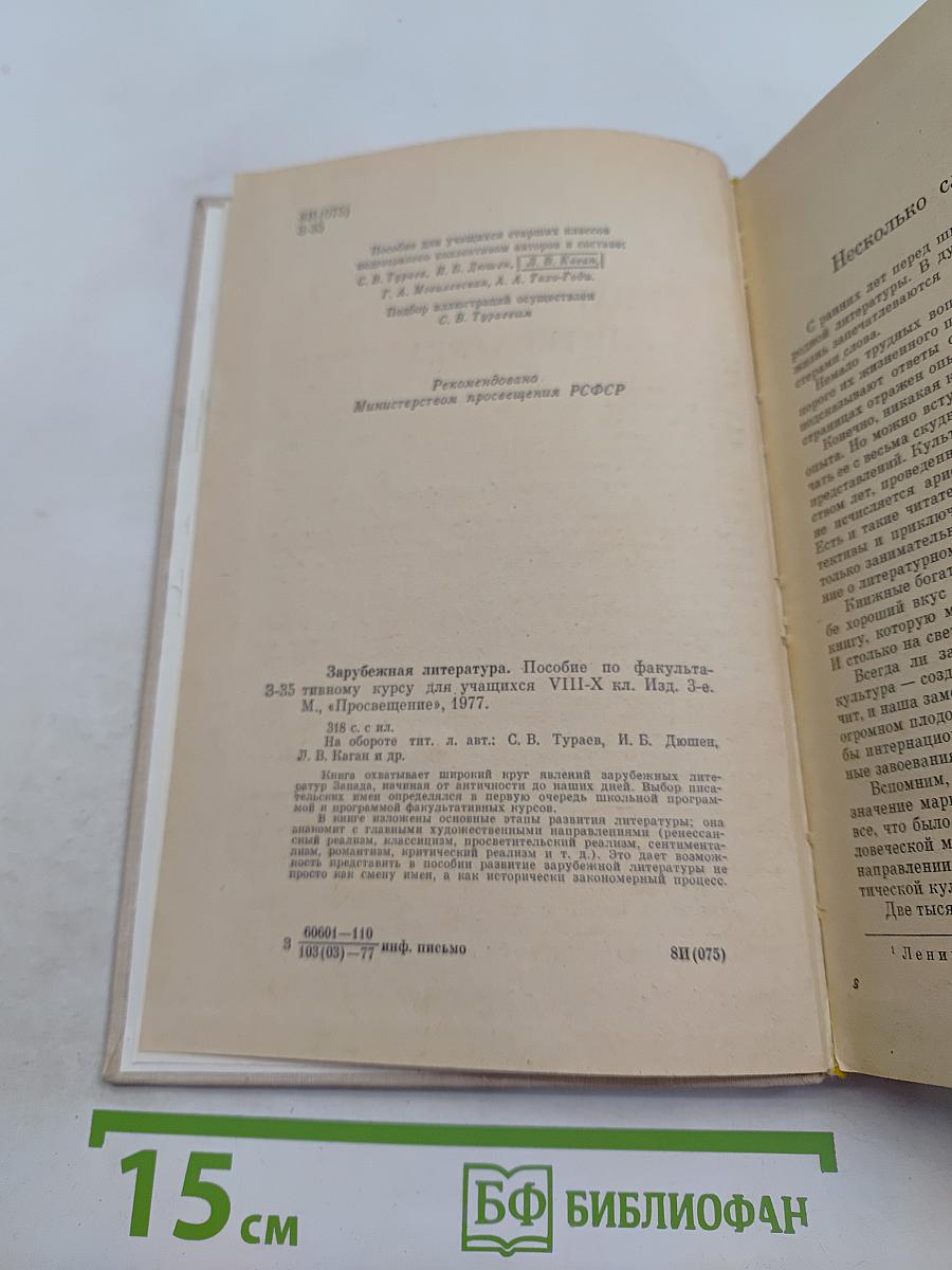 Зарубежная литература. Пособие по факультативному курсу для учащихся VIII-X классов