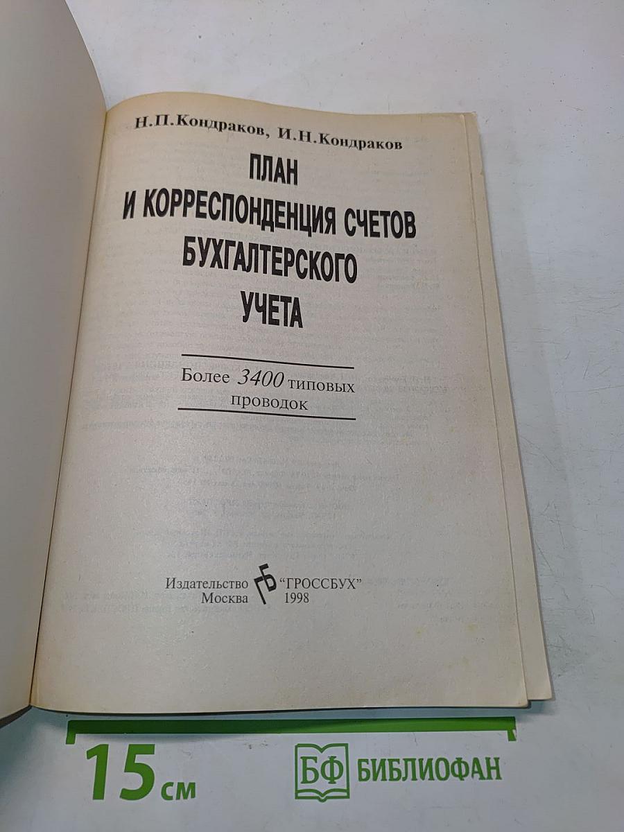 План и корреспонденция счетов бухгалтерского учета