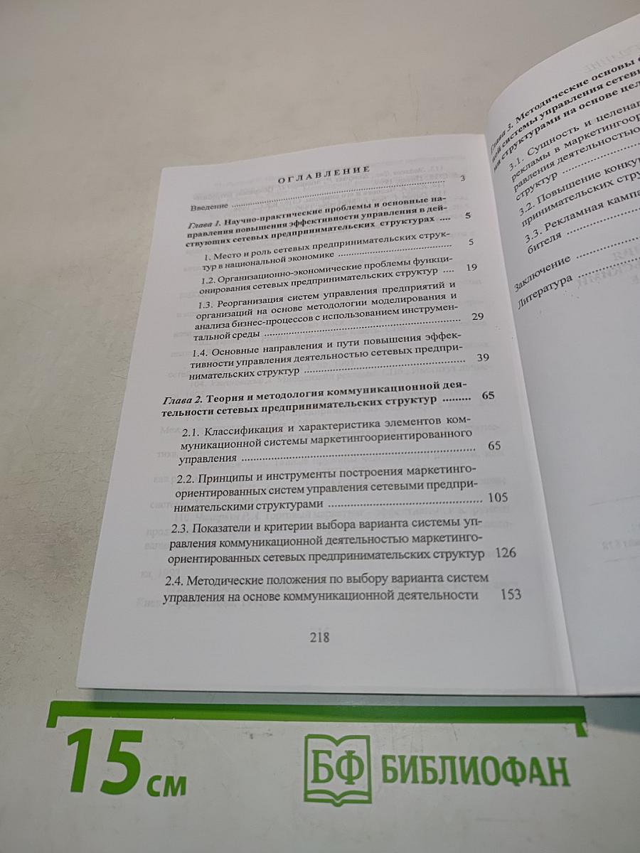Методология управления сетевыми предпринимательскими структурами на основе целевой рекламы