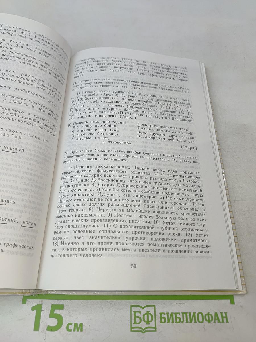 Пособие для занятий по русскому языку в старших классах