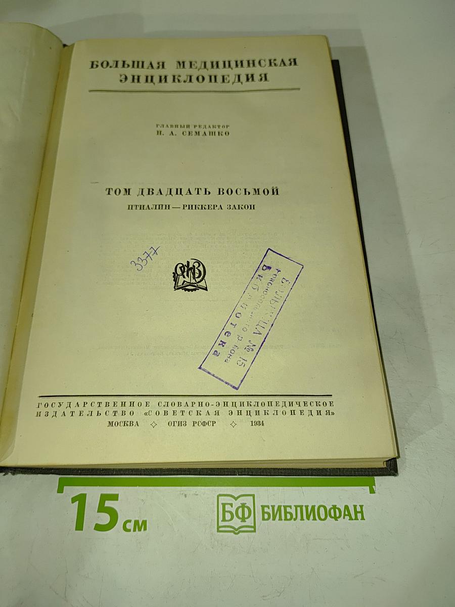 Большая медицинская энциклопедия. Том двадцать восьмой. Птицалин - Риккера закон