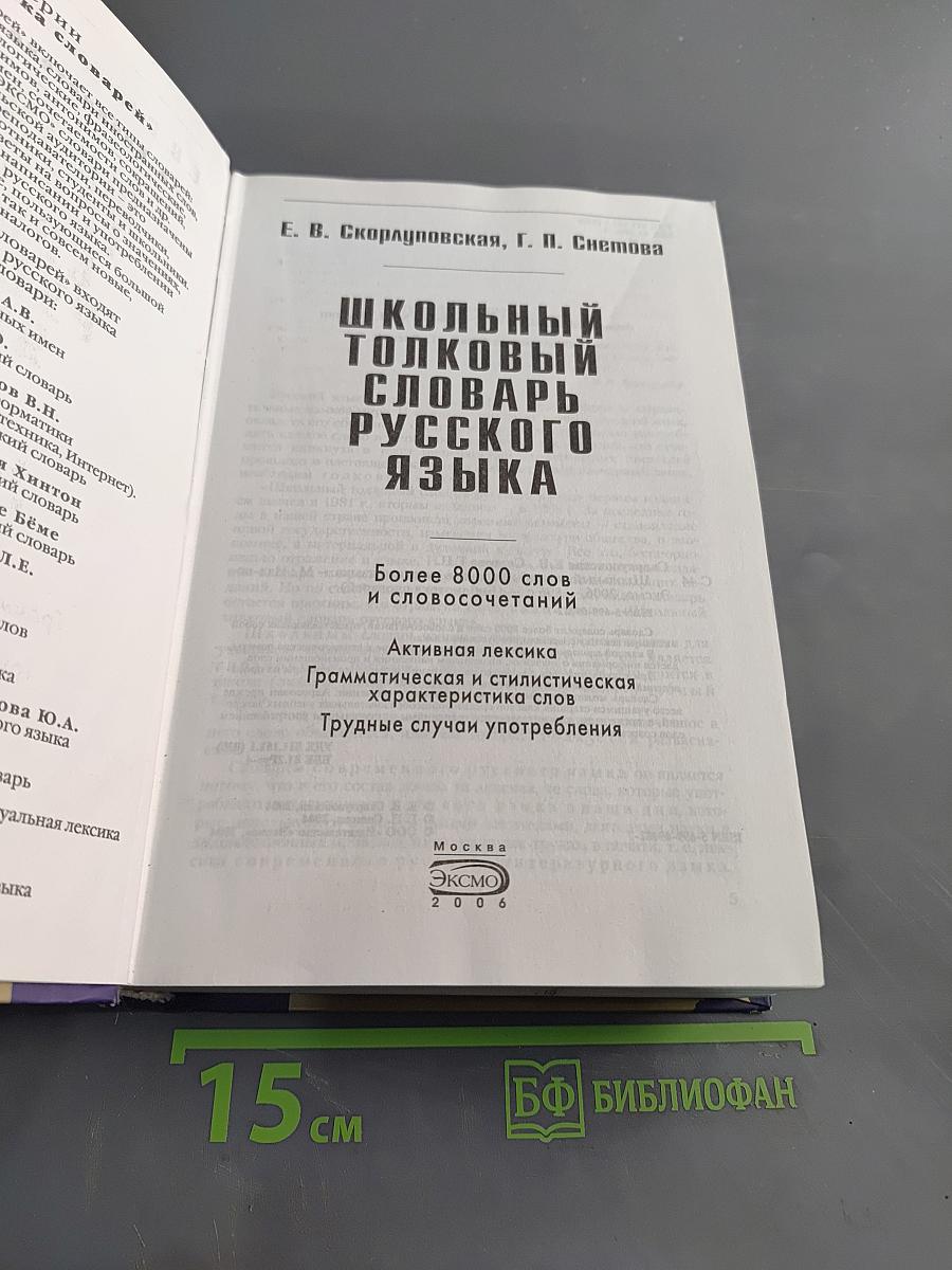 Школьный толковый словарь русского языка