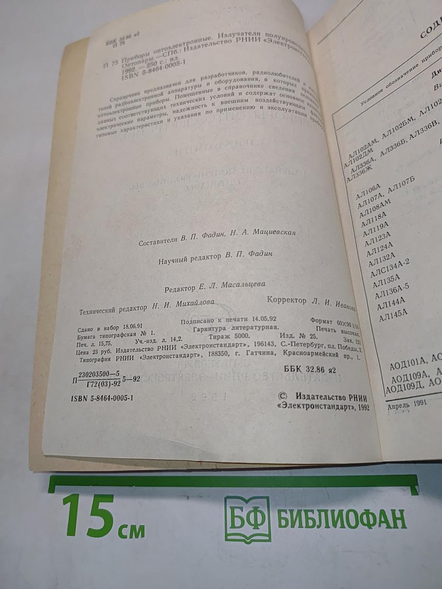 Приборы оптоэлектронные. Справочник. Излучатели полупроводниковые оптопары