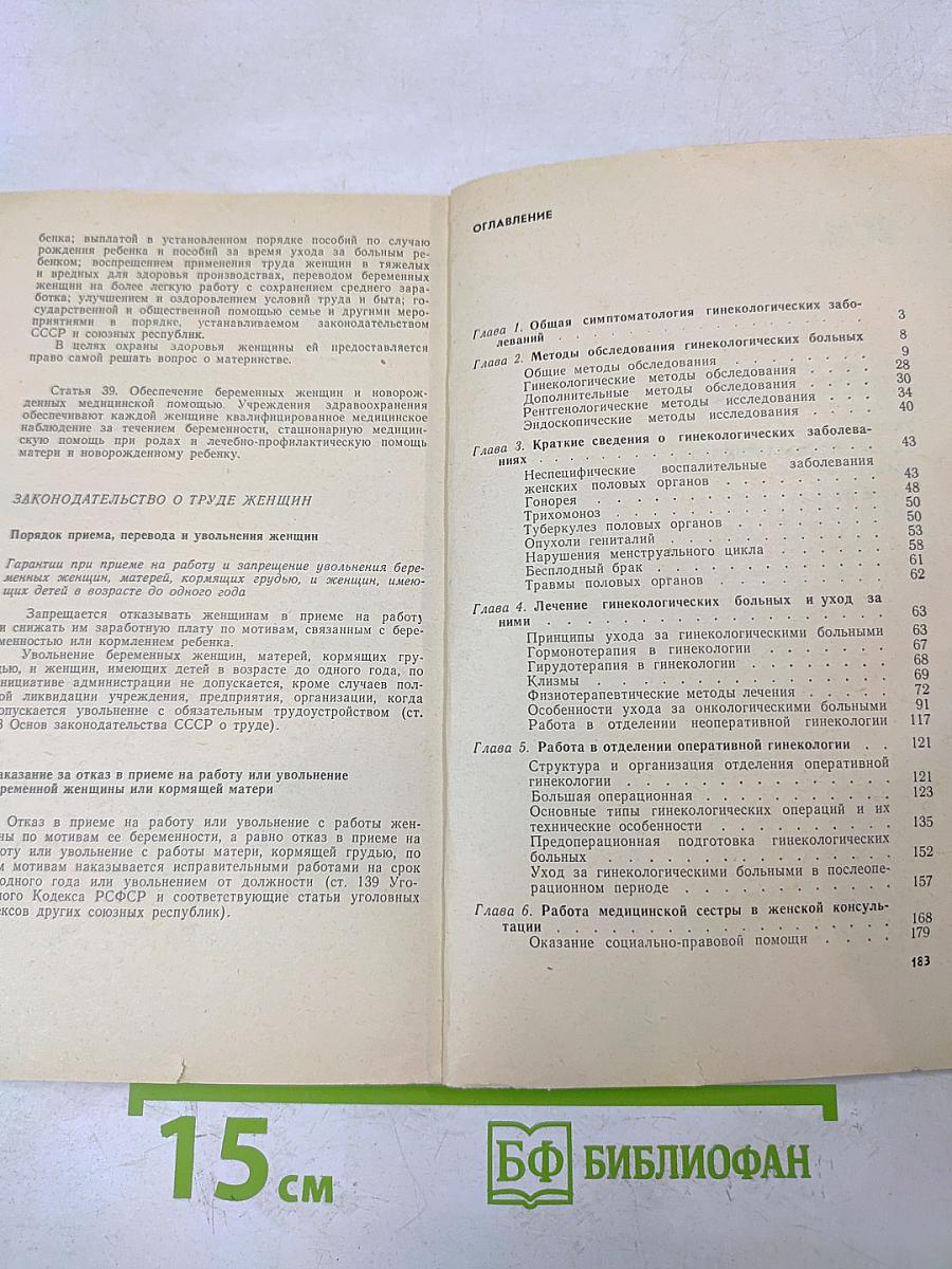 Уход за гинекологическими больными