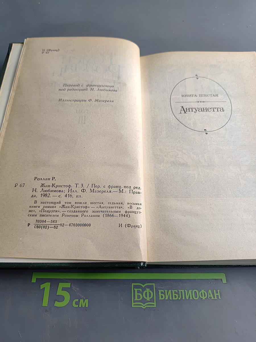 Жан-Кристоф. Роман в четырех томах. Том III. Книга шестая. Антуанетта