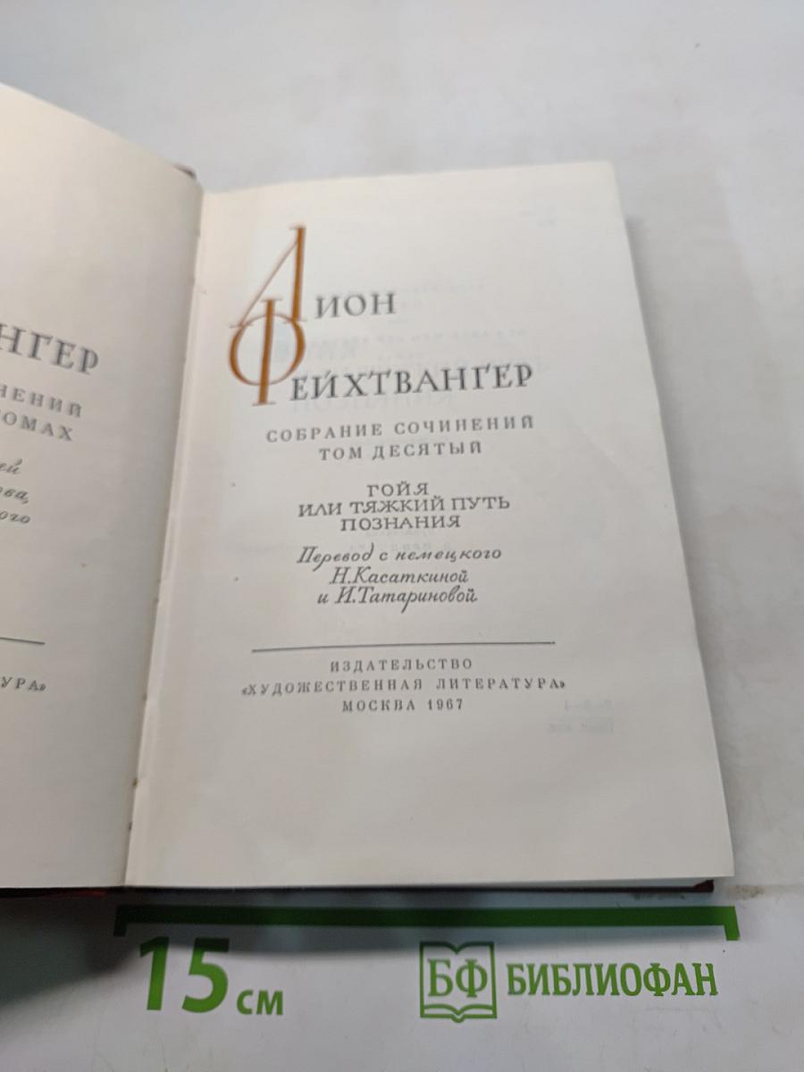 Иоганн Лейхтвантер. Собрание сочинений. Том десятый. Гойя, или Тяжкий путь познания