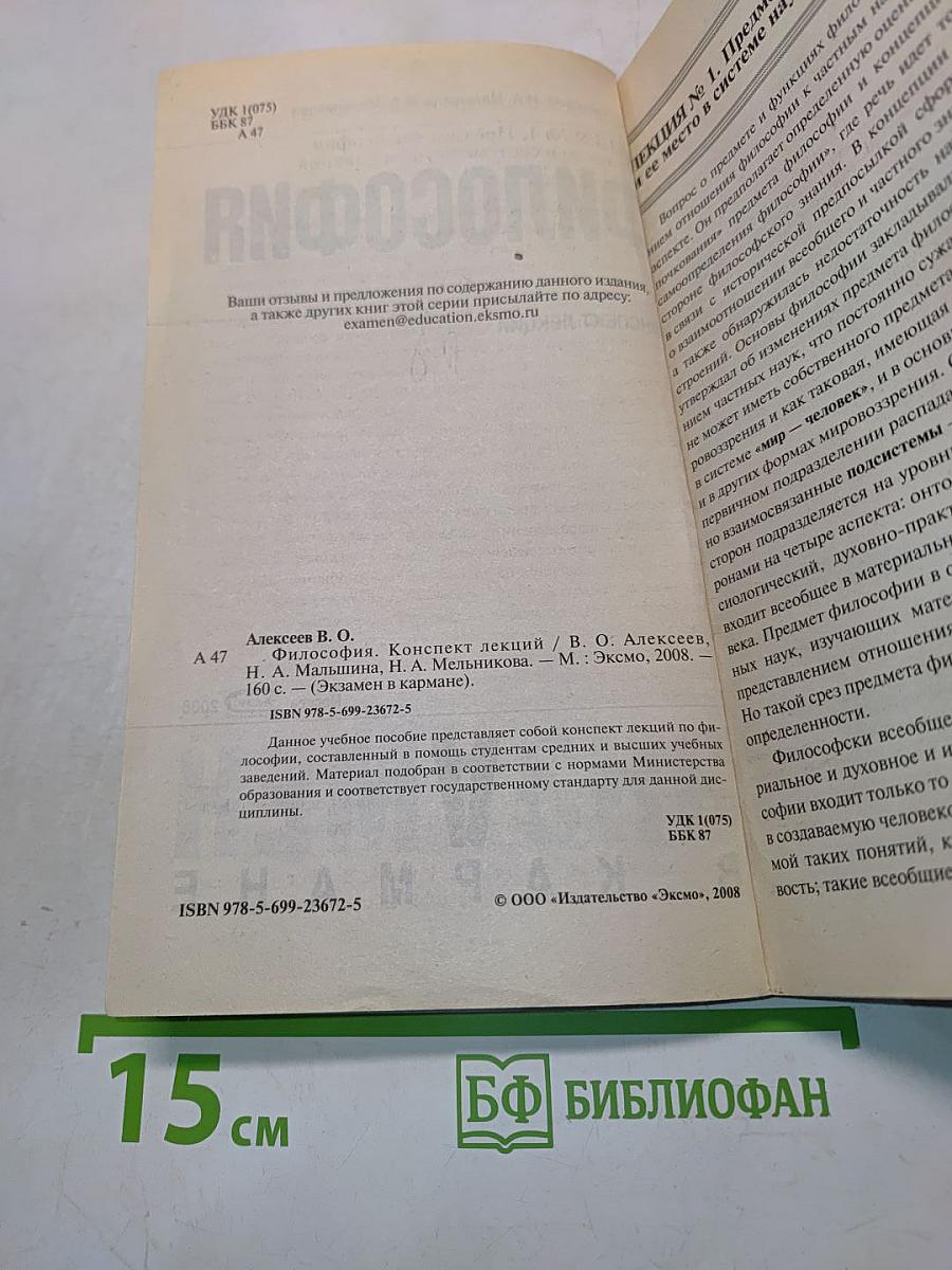 Философия. Конспект лекций