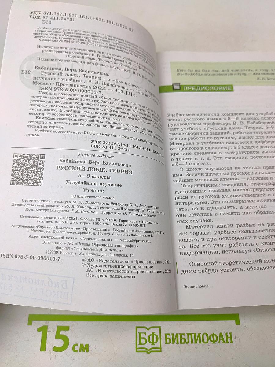 Русский язык. Теория. Углублённое изучение. 5-9 классы