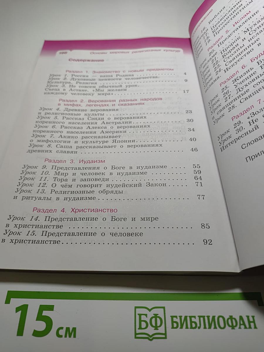 Основы мировых религиозных культур, 4 класс