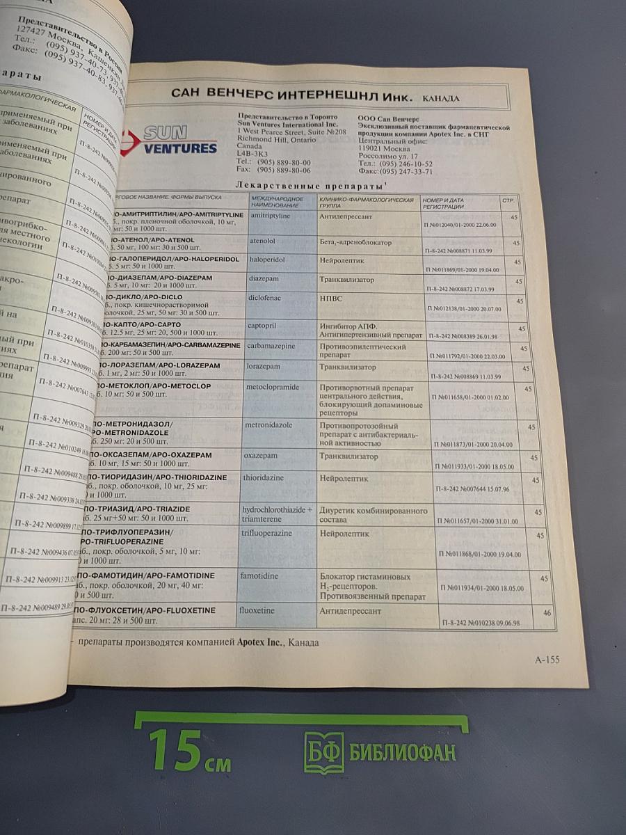 Справочник Видаль. Лекарственные препараты в России 2001