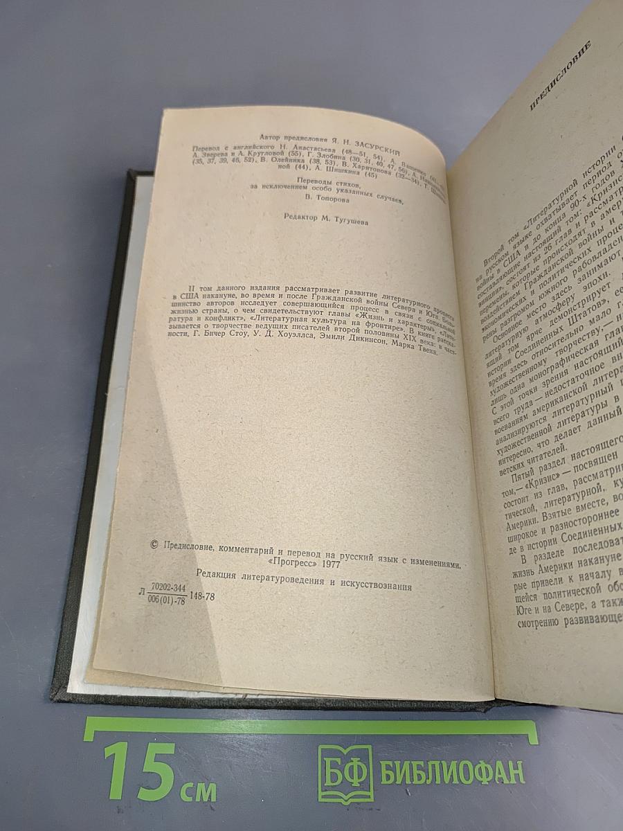 Литературная история Соединенных Штатов Америки. Том II