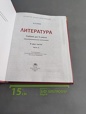 Литература. Учебник для 9 класса. Часть 1