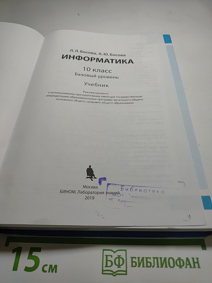 Информатика 10 класс Базовый уровень