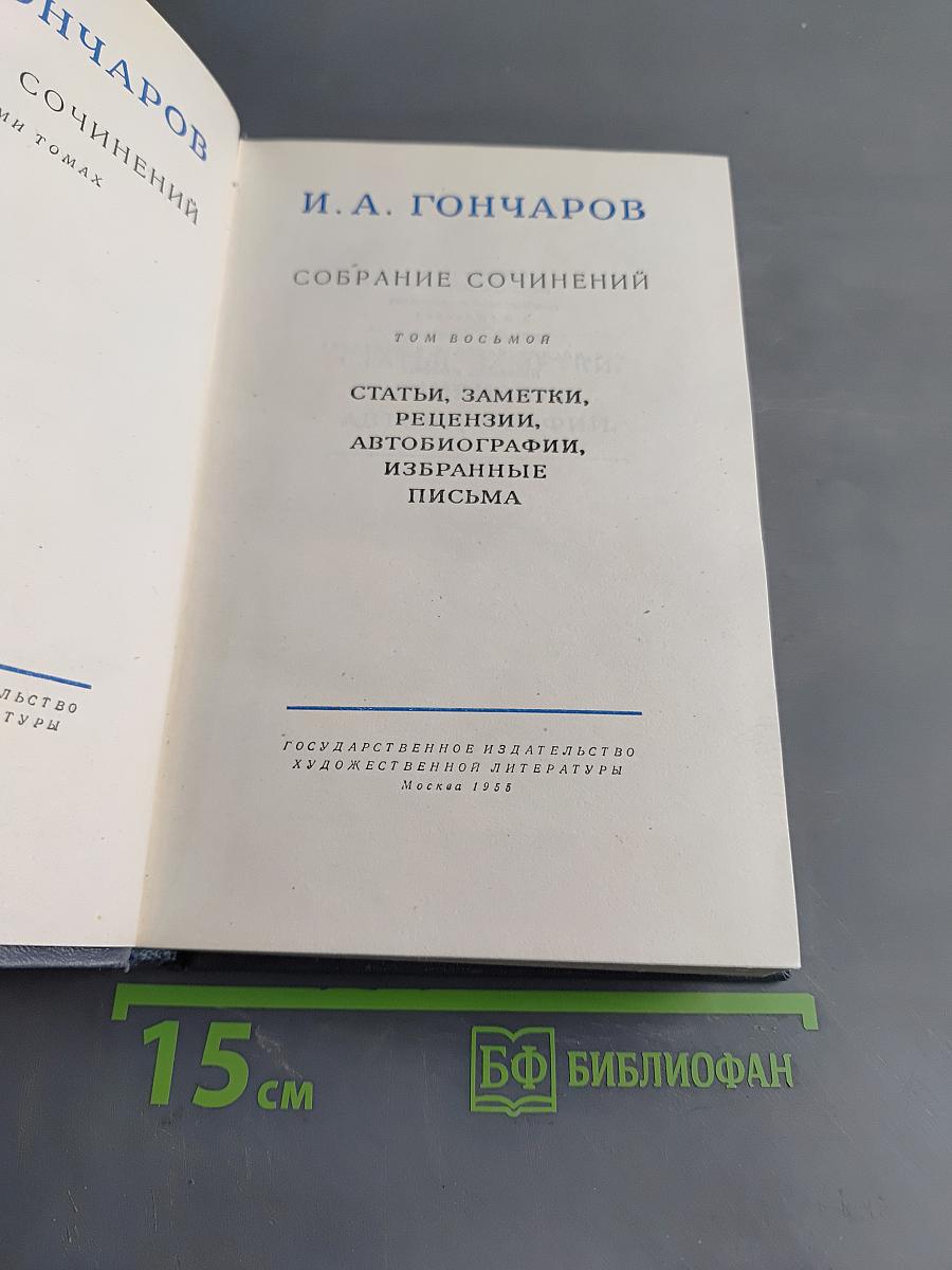 Собрание сочинений. Том восьмой. Статьи, заметки, рецензии, автобиографии, избранные письма