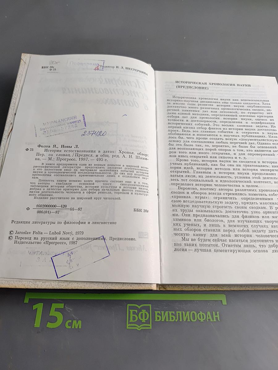История естествознания в датах