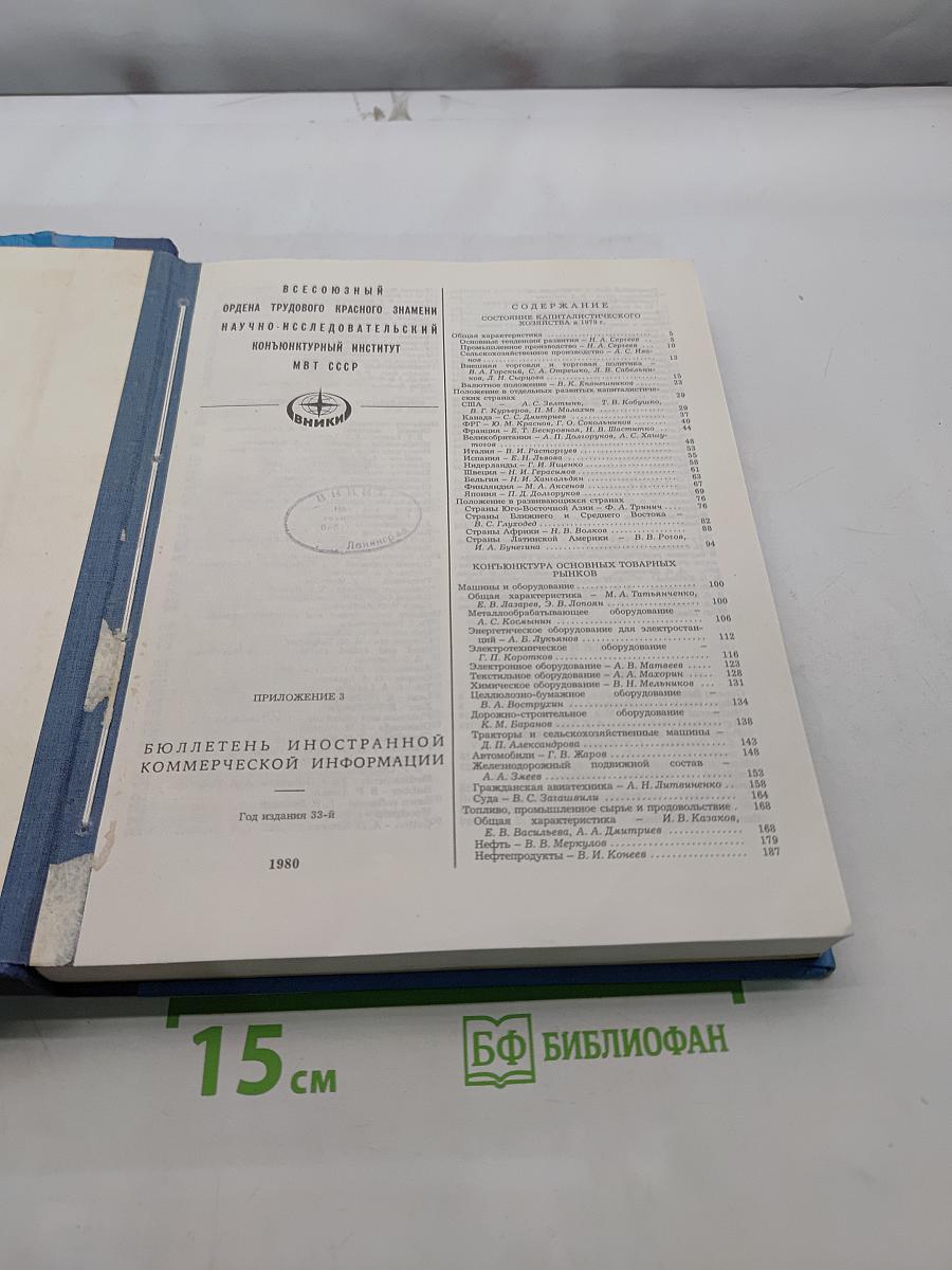 Состояние капиталистического хозяйства и конъюнктура основных товарных рынков в 1979 г.