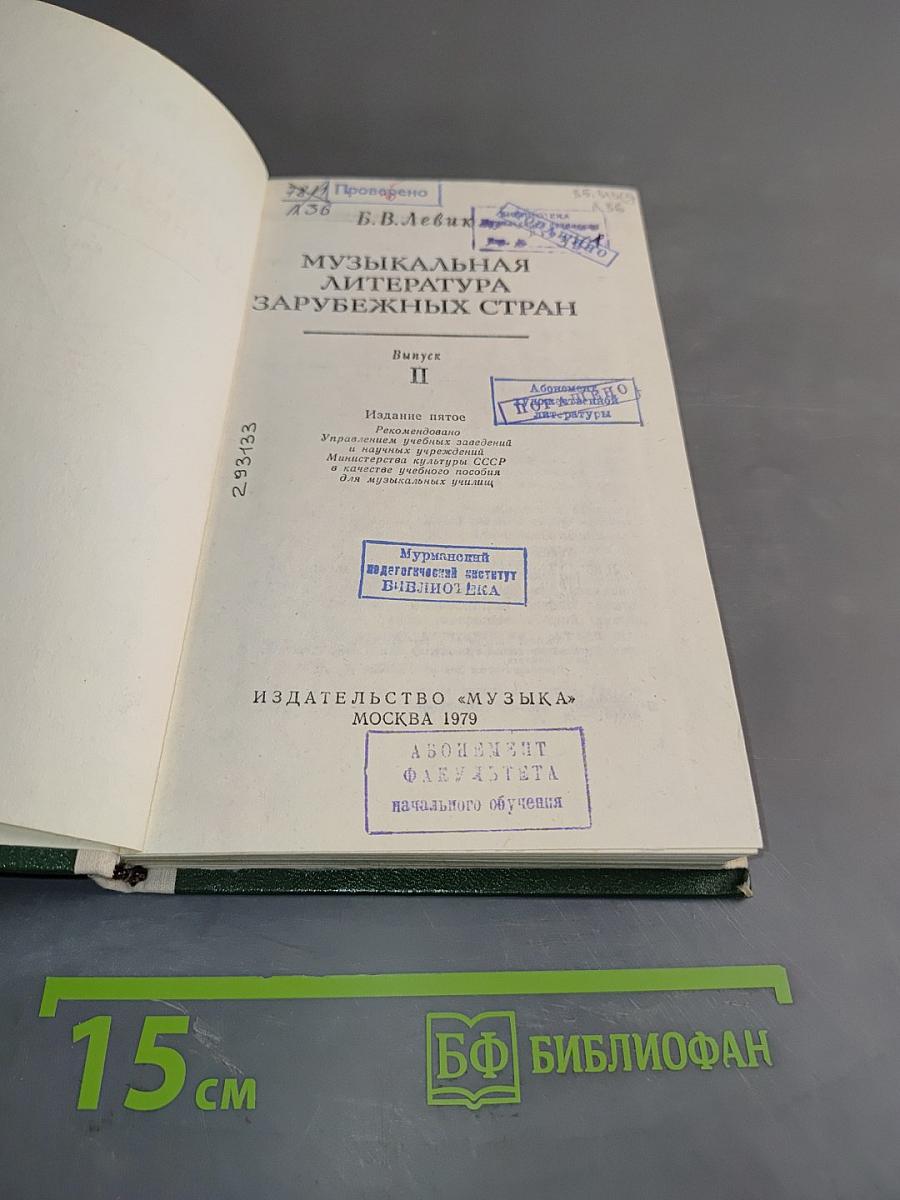 Музыкальная литература зарубежных стран. Выпуск II