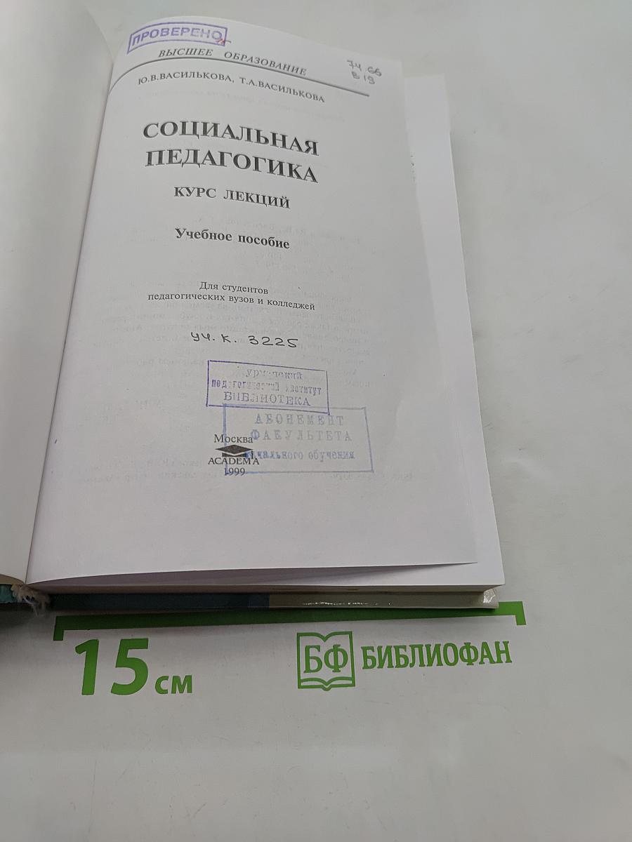 Социальная педагогика. Курс лекций